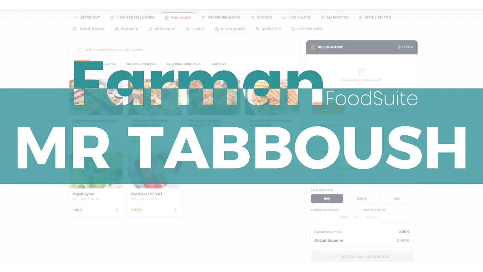 MR. Tabboush ordering screens